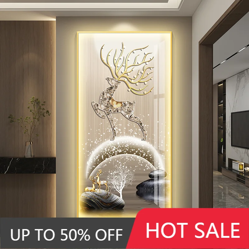 Led wall light painting for entrance hall 2025 new model corridor passage wall light painting modern luxury wall light
