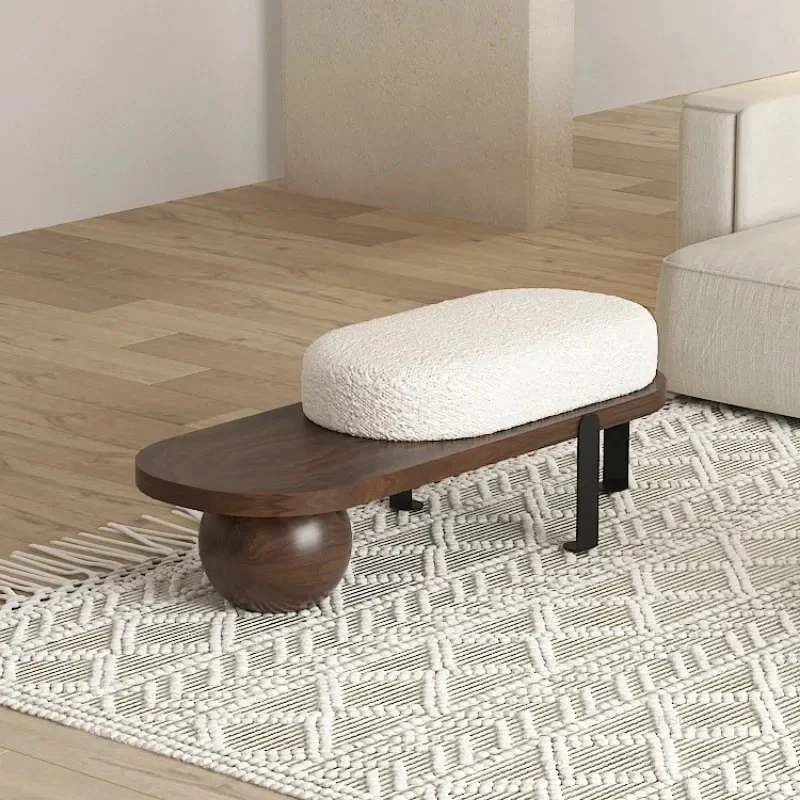 Nordic Creative Ottomans Home Door Shoe Change Stool Entrance Bedroom Bedside Stools Solid Wood Bench Living Room Furniture