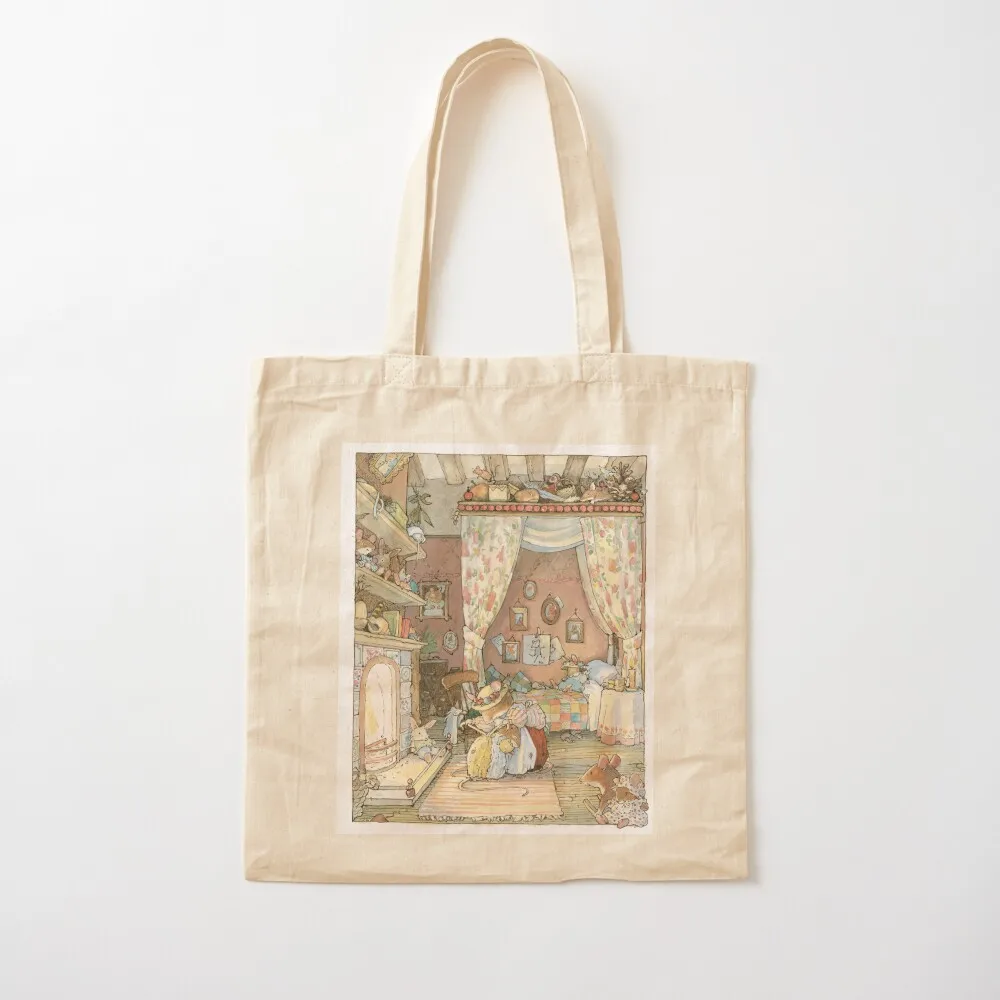 Lady Woodmouse gets Primrose ready for bed Tote Bag handbag Eco bag supermarket folding bag