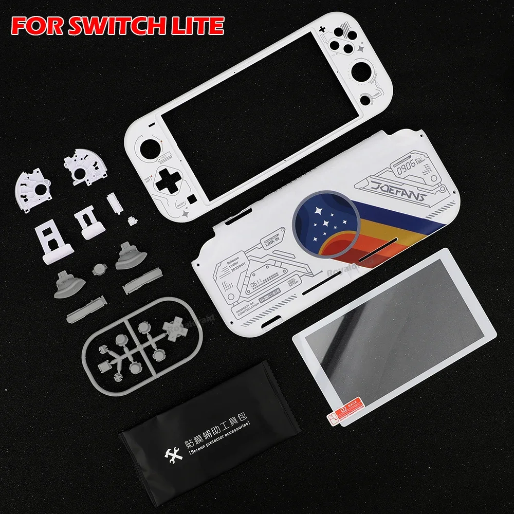 For Switch Lite For NS LITE Game Console Case Replacing Shell Housing + Buttons + Tempered Glass Film Screen Modification Access