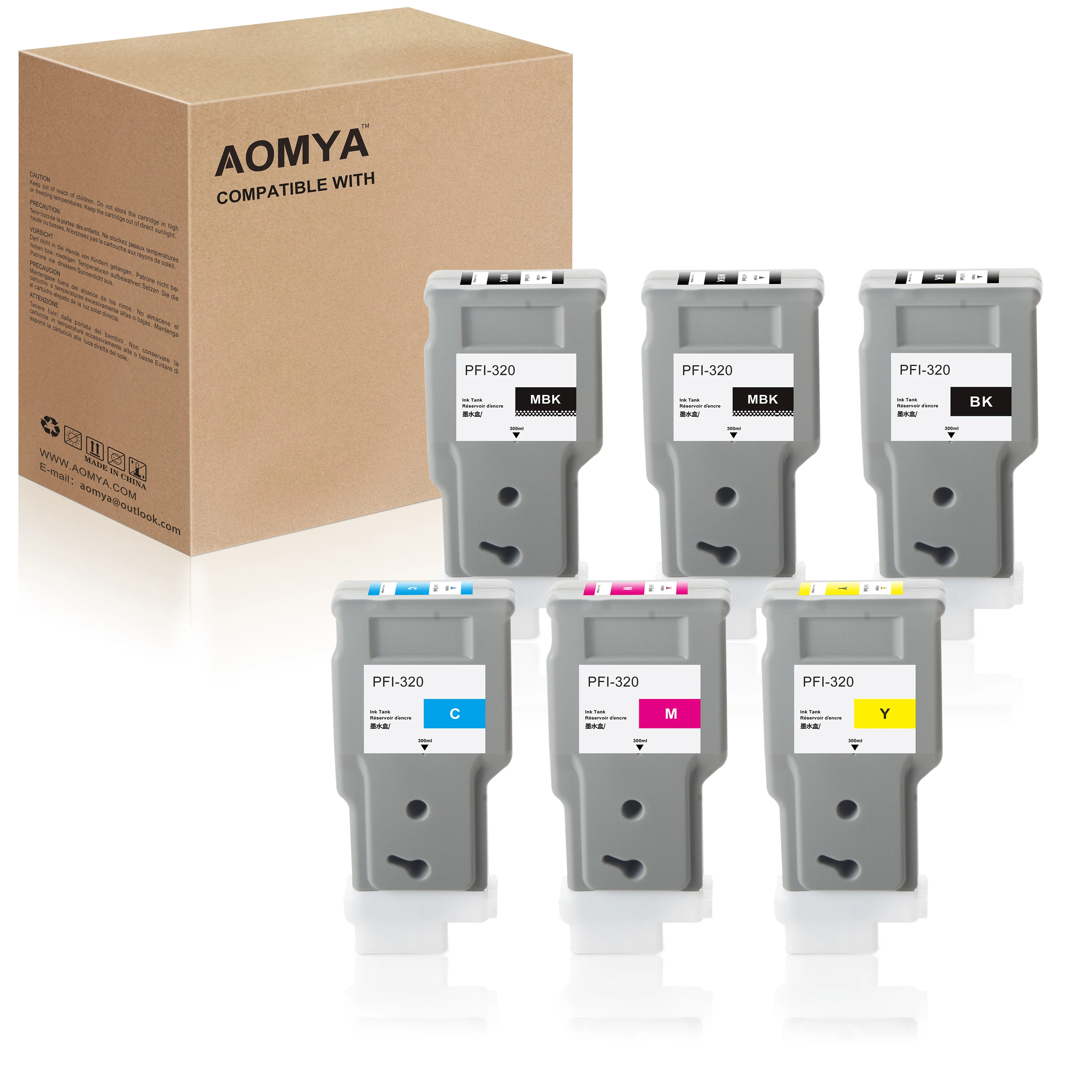 

Совместимый чернильный картридж PFI-320 для Canon iPF TM-200, iPF TM-205, iPF TM-300, iPF TM-305 / чернила 300 мл с чипом