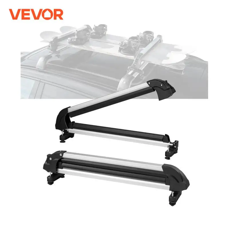 VEVOR Ski and Snowboard Roof Rack 31.7-Inch Universal Ski Rack for Car Roof Fit Most Crossbars Carry 6 Pairs of Skis  Aluminum