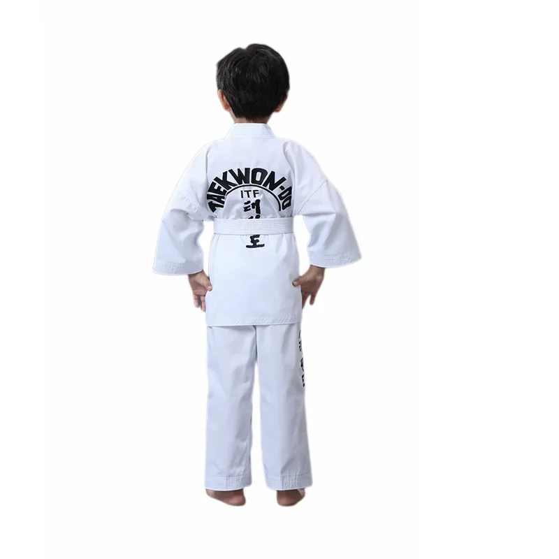 Taekwondo uniform full embroidery competition training children and adolescents version embroidery belt two-piece set