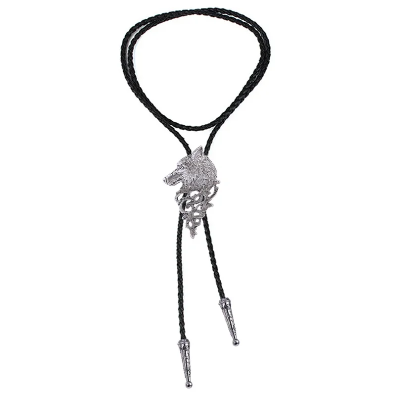 Men's Retro Casual Creative Animal Wolf Bolo Tie Western Style Fashion Accessory