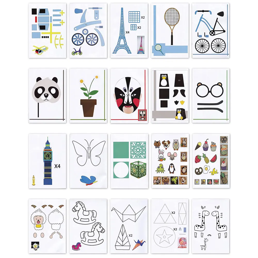 New 3D Pen Drawing Book Suitable for Children 3D Printing Pen Reusable 40 Patterns Transparent Board Painting Graffiti Template