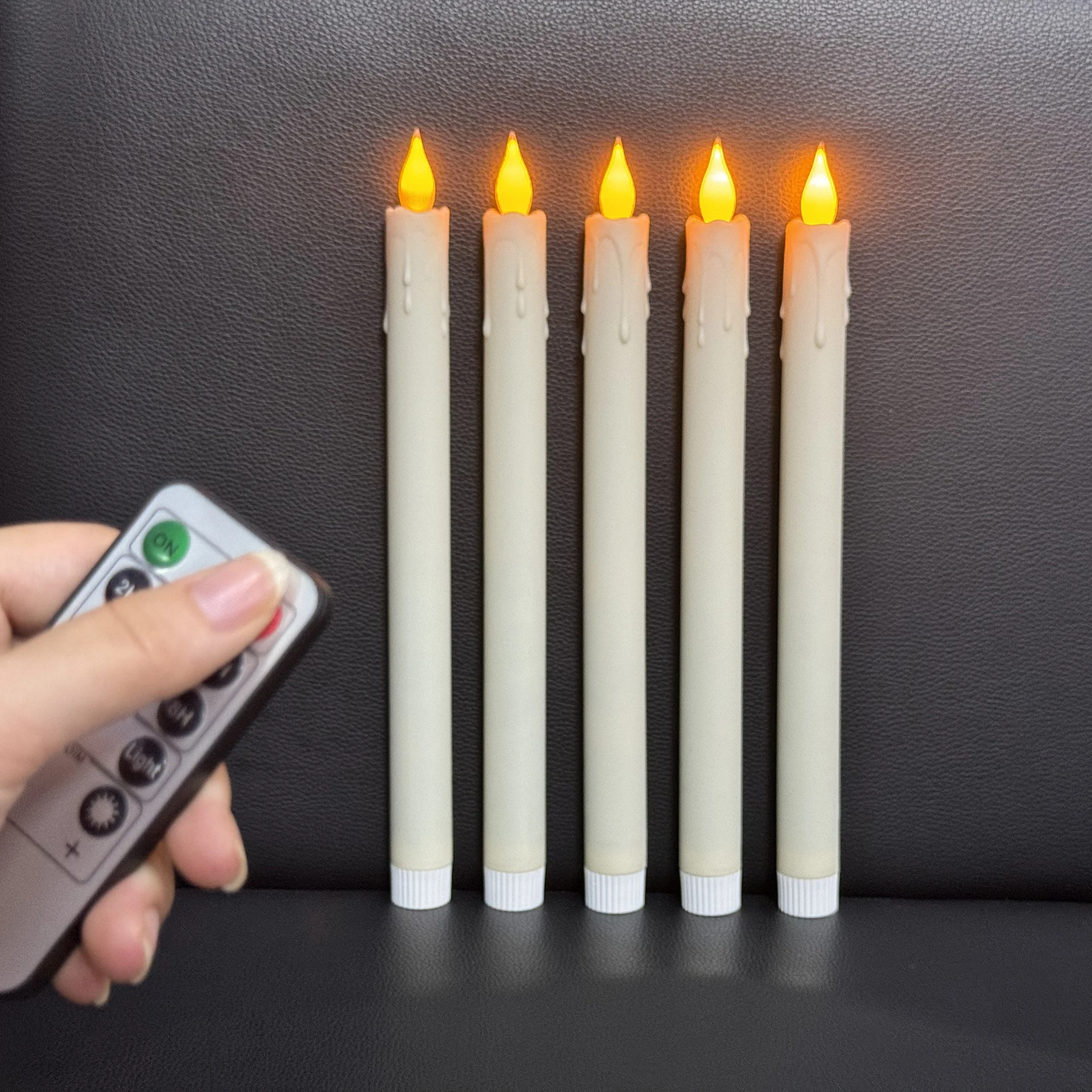 6 Pack Flickering Flameless Taper Candles with Remote and Timer LED Candlesticks Plastic Window Candle Party Indoor Home Decor 4