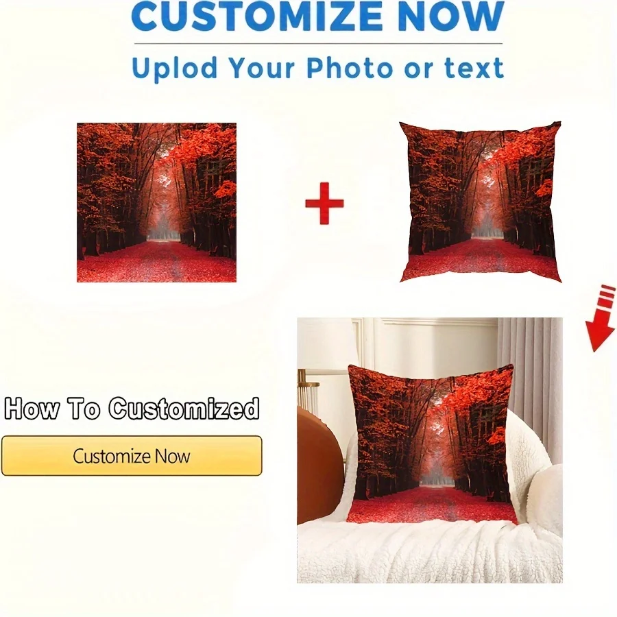 كيس وسادة قصير من القطيفة قابل للتخصيص، غطاء وسادة مربع لتزيين غرفة المعيشة وغرفة النوم، إغلاق بسحاب، غسيل آلي #4