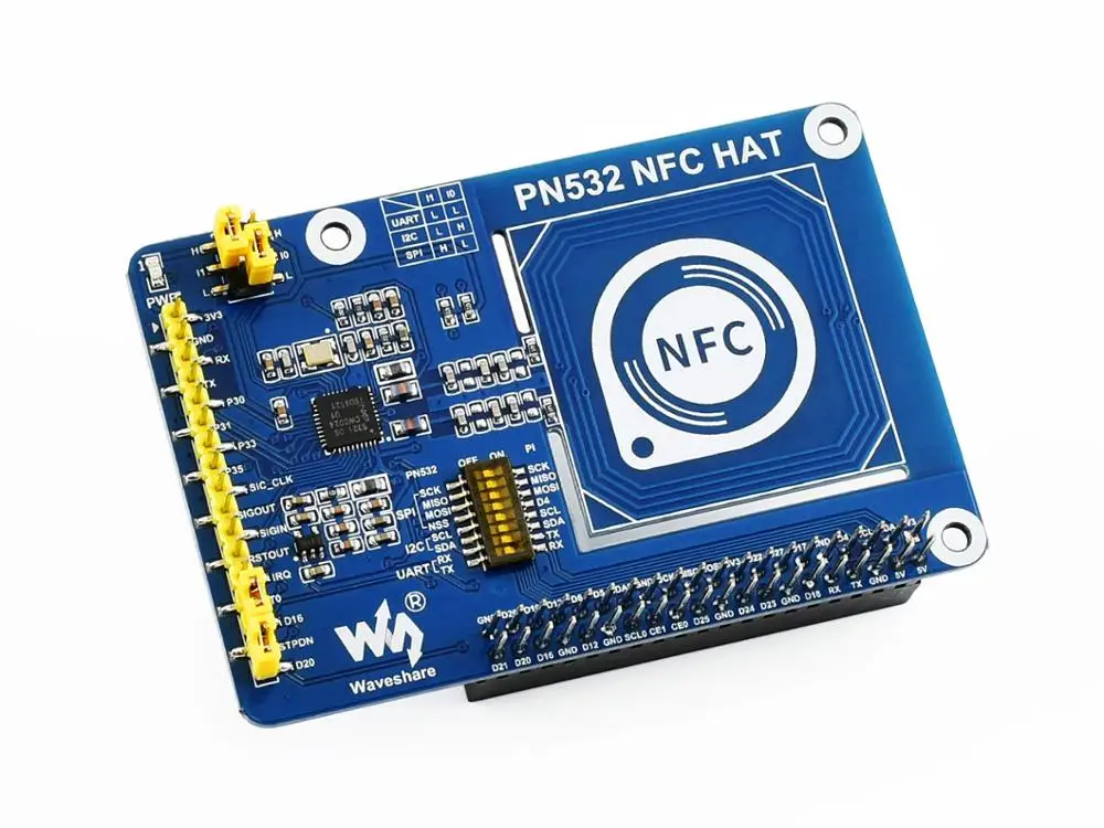 Waveshare PN532 NFC HAT for Raspberry Pi I2C/SPI /UART 3.3V/5V,Raspberry Pi NFC Reader/Arduino NFC Reader Writer