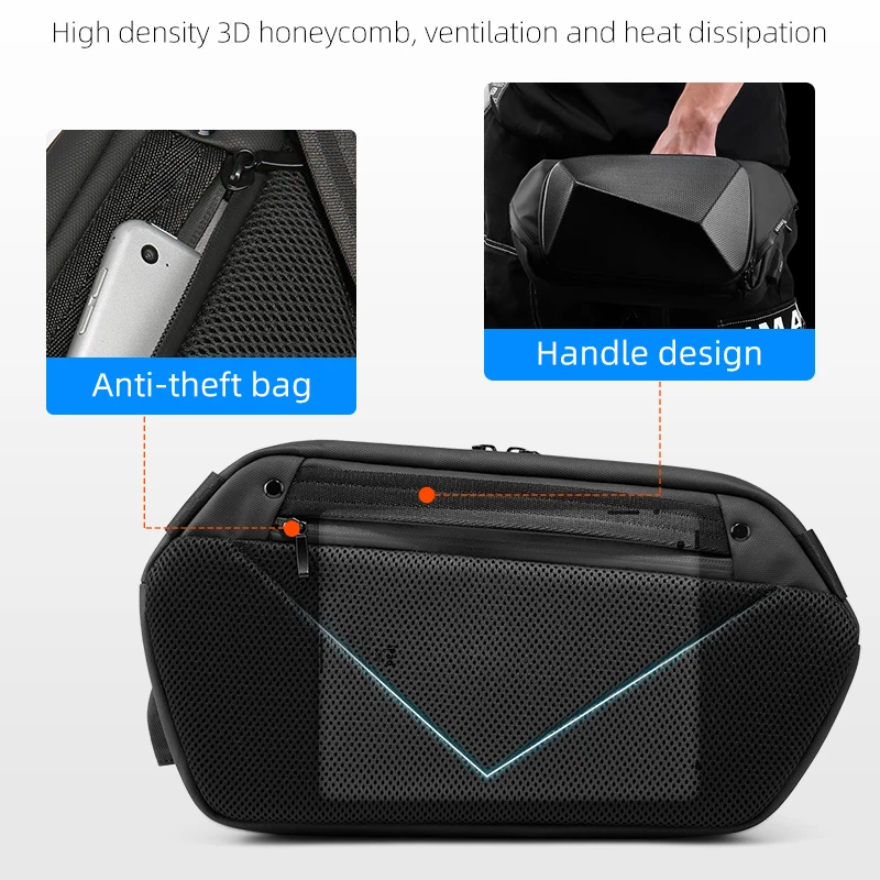 Multifunction Crossbody Bags USB Charging Shoulder Bags for Men Anti-Theft Waterproof Short Trip Chest Bag 2022 New