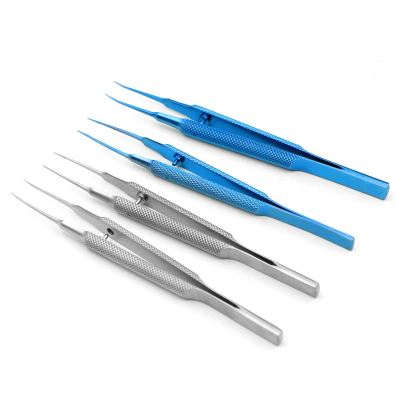 Ophthalmic microsurgical forceps, stainless steel toothed platform forceps, eye forceps, surgical instruments