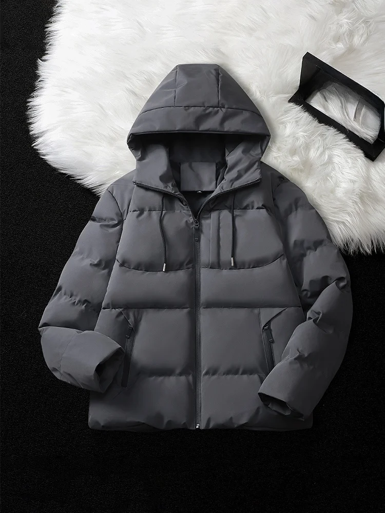 

Зимняя утепленная хлопковая куртка для мужчин: повседневная, теплая, морозостойкая, модная, с капюшоном, на полиэстеровом наполнителе, с длинными рукавами, на молнии