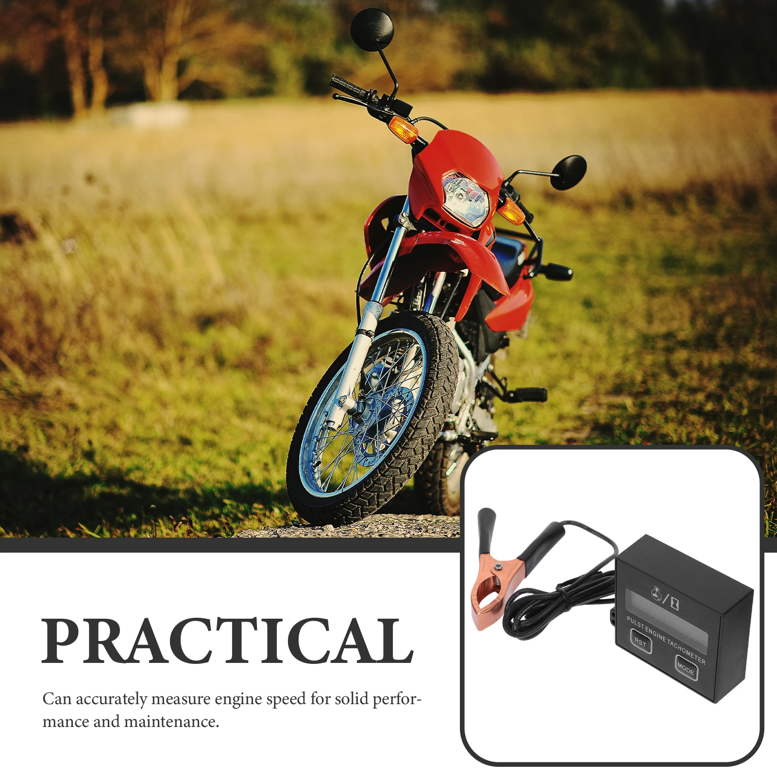 

Tachometer Handle Portable for Small Motor Pulse Lawnmower Meter 2 Stroke Single Cylinder 4 Twin Weekly