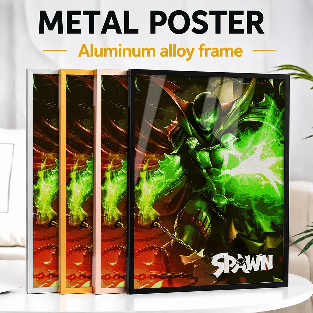 Spawn Comic Book Character Metal Poster With Aluminum Alloy Frame Customized Illustrated Wall Art For Bedroom And Home Office