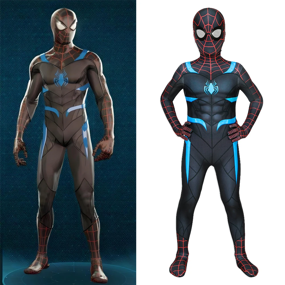 

Kids PS4 Secret War Spiderman Cosplay SpiderBoy Advanced Suit Costume 3D Printed Spandex Zentai Suit Game Boy Halloween Bodysuit