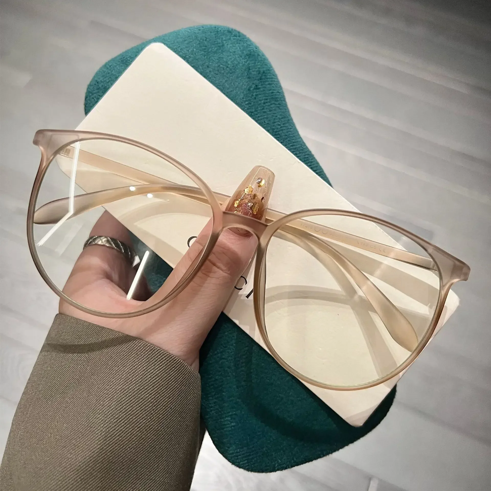 Ultra Light Myopia Glasses Frosted Large Frame Anti Blue Light Myopia Glasses 0 To -4.0 Resin Eyeglass Lenses