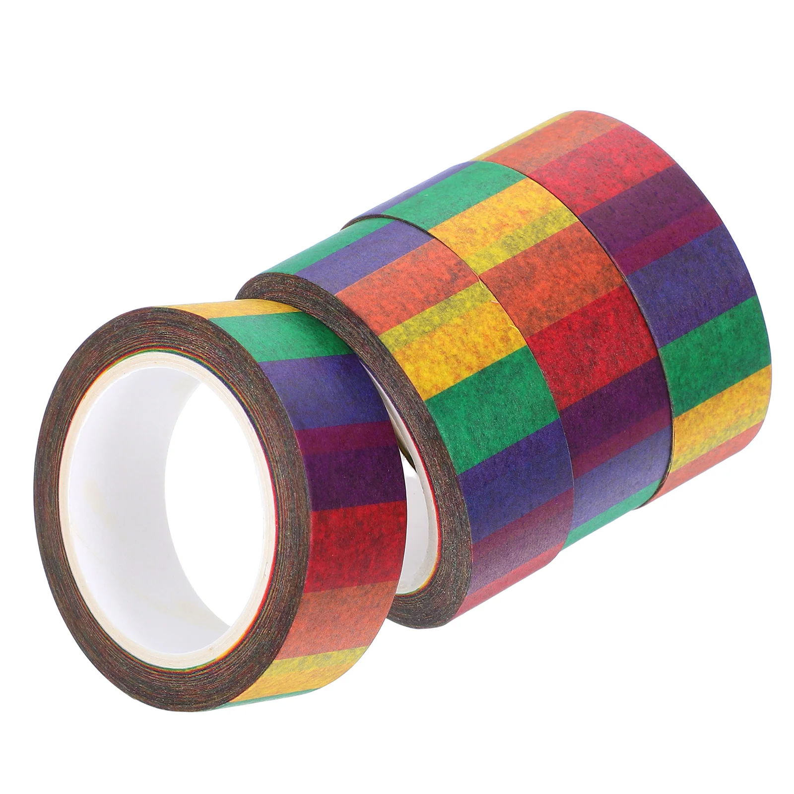 

4Pcs Rainbow Washi Tape Colorful Masking Tape for DIY Crafts Scrapbook Supplies Decorative Stickers Art Journaling Creative