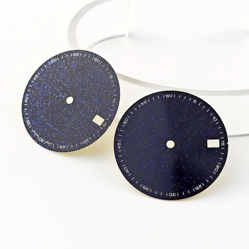 28.5mm No Logo Blue Starry Sky Watch Dial Arabic for Datejust NH35/36 Automatic Movement Case Mod Parts