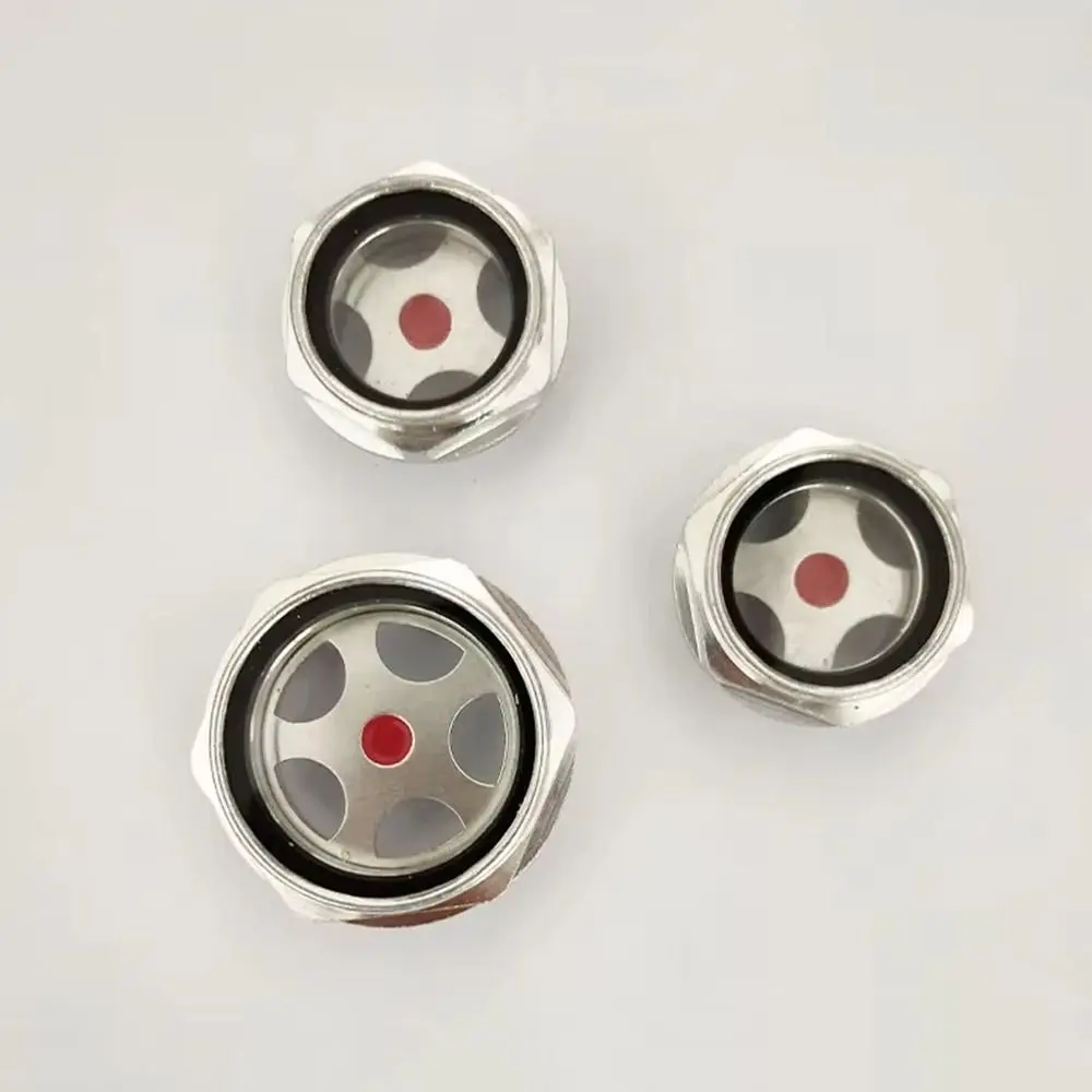 1Pcs G1/4 G3/8 G1/2 G3/4 Oil Sight Window G1 G1-1/4 G1-1/2 BSP NPT Male Thread Oil Level Sight Glass Aluminum Tempered Glass