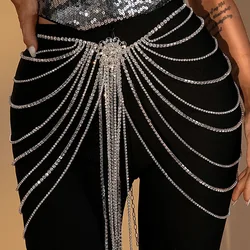 Bohemian Multi layer Tassel Luxury Fashion Rhinestone Waist Chain Nightclub Party Charm Women's Body Chain Jewelry