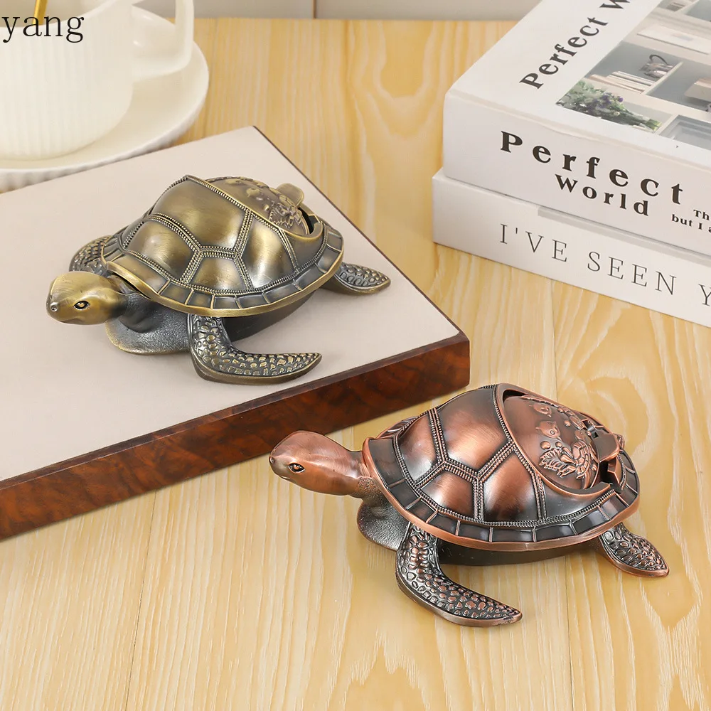 CX creative retro file metal anti-drop multi-functional practical coffee table turtle shape with cover ornament