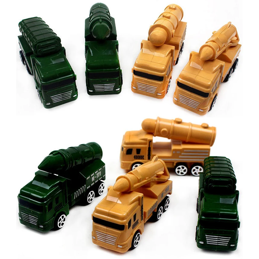 Simulation Pull Back Military Truck Kids Car  Toys Cartoon Rocket Missile Vehicle Toy Gift For Boy Children