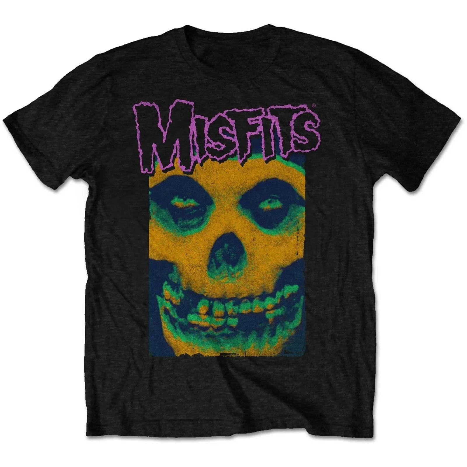 Misfits Crimson Ghost Psychedelic Skull Print Cotton T-Shirt Horror Punk Band Unisex Short Sleeve Tee