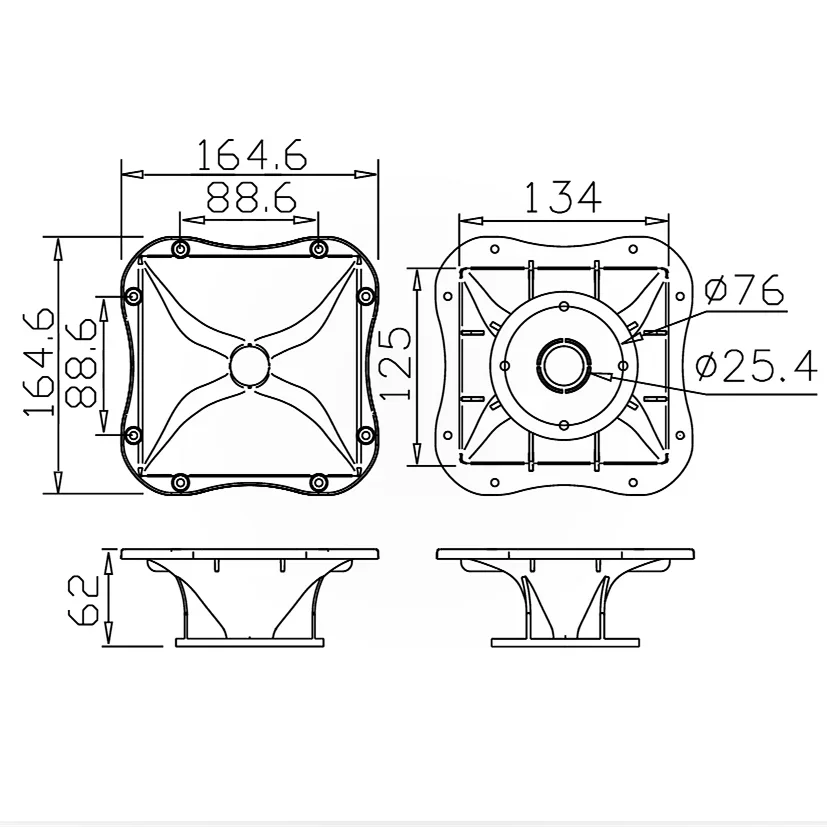 MW Audio 1"/1,4" Fiberglas-Hornblende, 165x230mm Schraubbare Wellenleiter für den Austausch von professionellen Lautsprechern – Detail 1