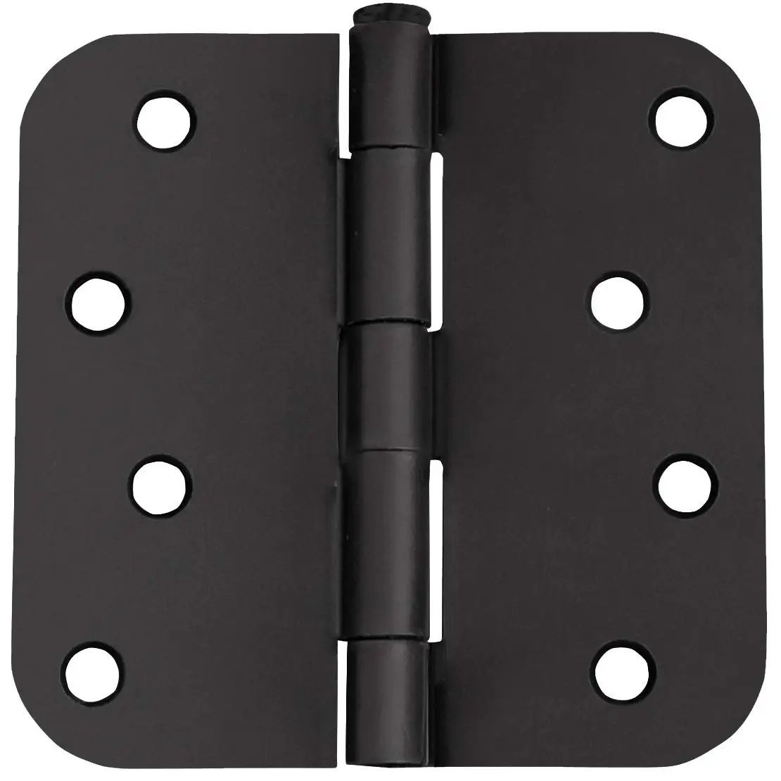 Bisagras de puerta para puertas interiores Paquete de 9 4 pulgadas x 4 pulgadas - Bisagra de puerta de acero con radio redondeada de 5/8 pulgadas - Negro mate