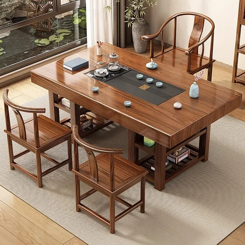 Tea Table Bureau Fujian Writing Desk for Room Wood Adjustment Table Reading Room 3 Person Desk Furniture Chinese Woodn