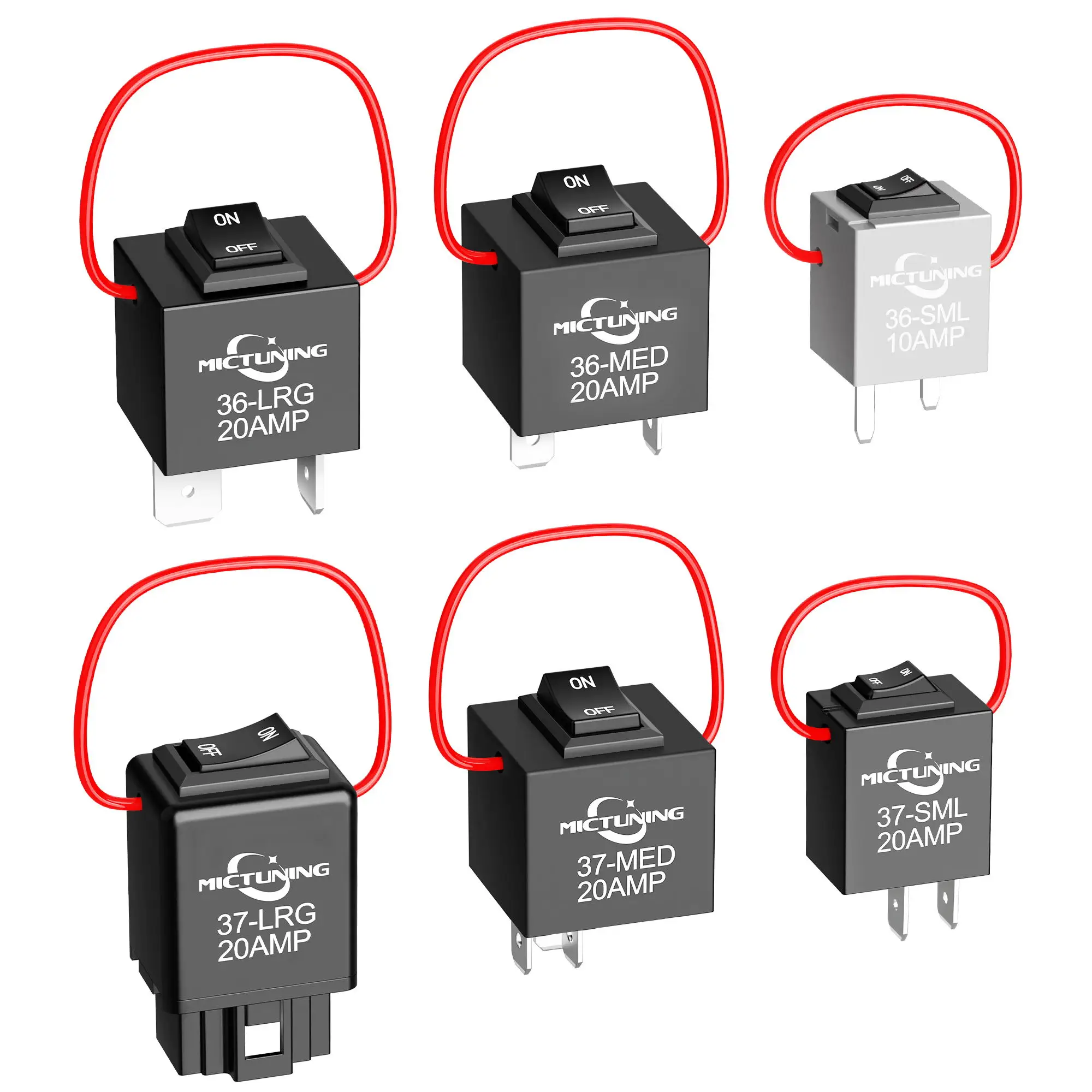 MICTUNING 6 Pack 9038A Relay Bypass Switch Kit with Amp Loop Diagnostic Scan Tool Fuel Pump Relay Bypass Master ON/OFF Switch