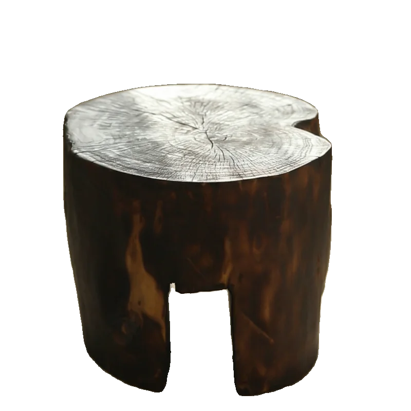 Retro ART Stump End Table Home Living Room Coffee Table Light Luxury Hotel Decoration Wabi-Sabi Style Log Material Stolik do herbaty