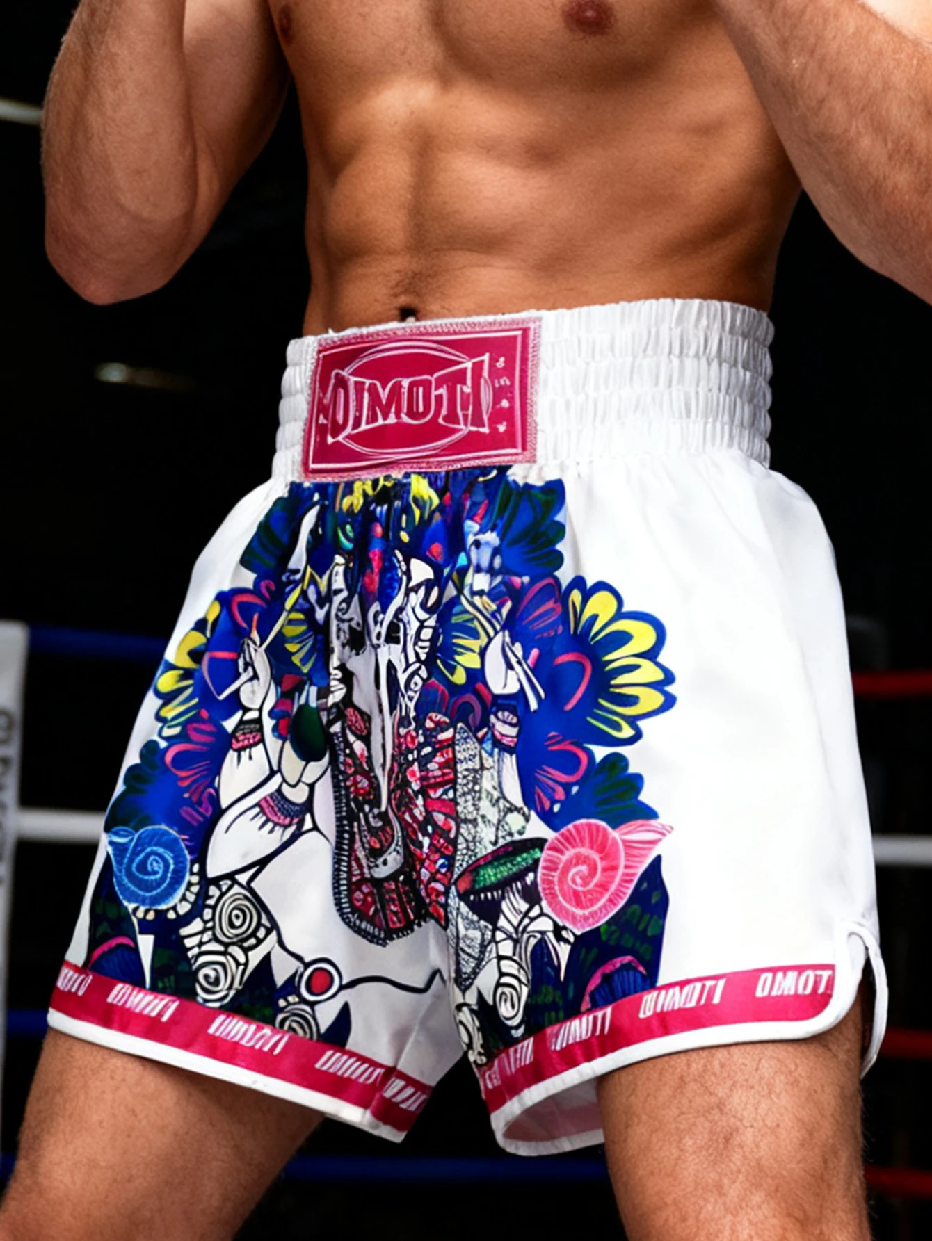 High-Waist Sports Shorts Boxing Fitness Shorts High-Elasticity Breathable Quick-Dry Fabric Sambo Jiu-Jitsu Training Shorts