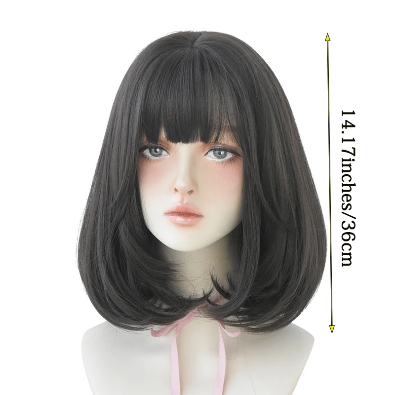 ทรงผมบ๊อบ 14 นิ้วพร้อมปลายหยิกและผมสังเคราะห์ธรรมชาติเหมาะสำหรับผู้หญิงปาร์ตี้ทุกวันและวิกผมคอสเพลย์ฮาโลวีน