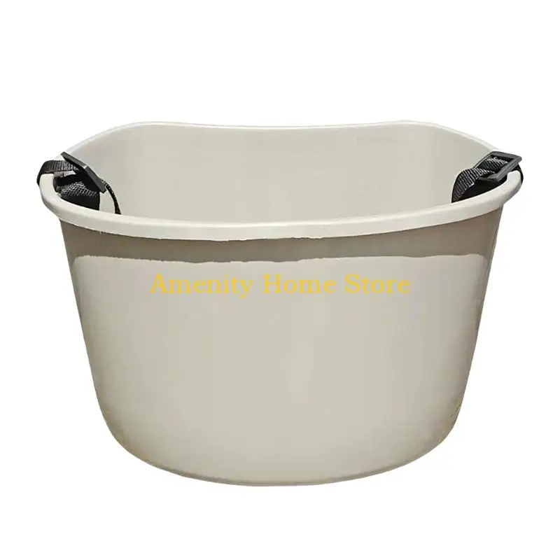 F26C Fruit Harvest Bucket with Shoulder Carry Layout, Wide Opening Plastic Carry Pail for Garden Supply Transfer and Field Use