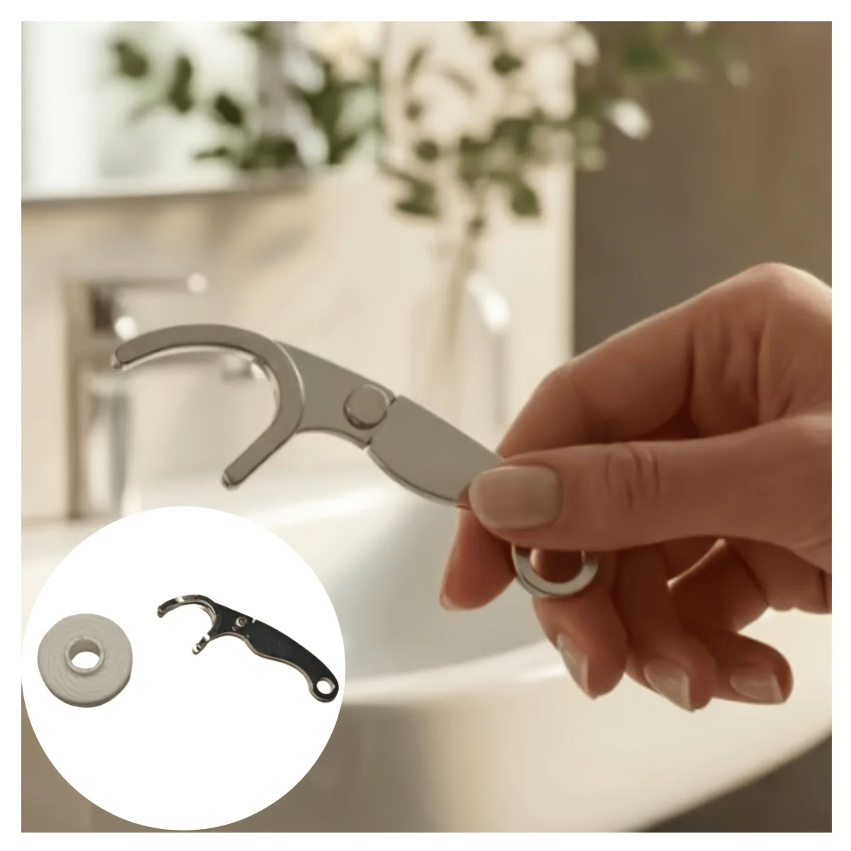 Reusable Stainless Steel Dental Floss Picks.