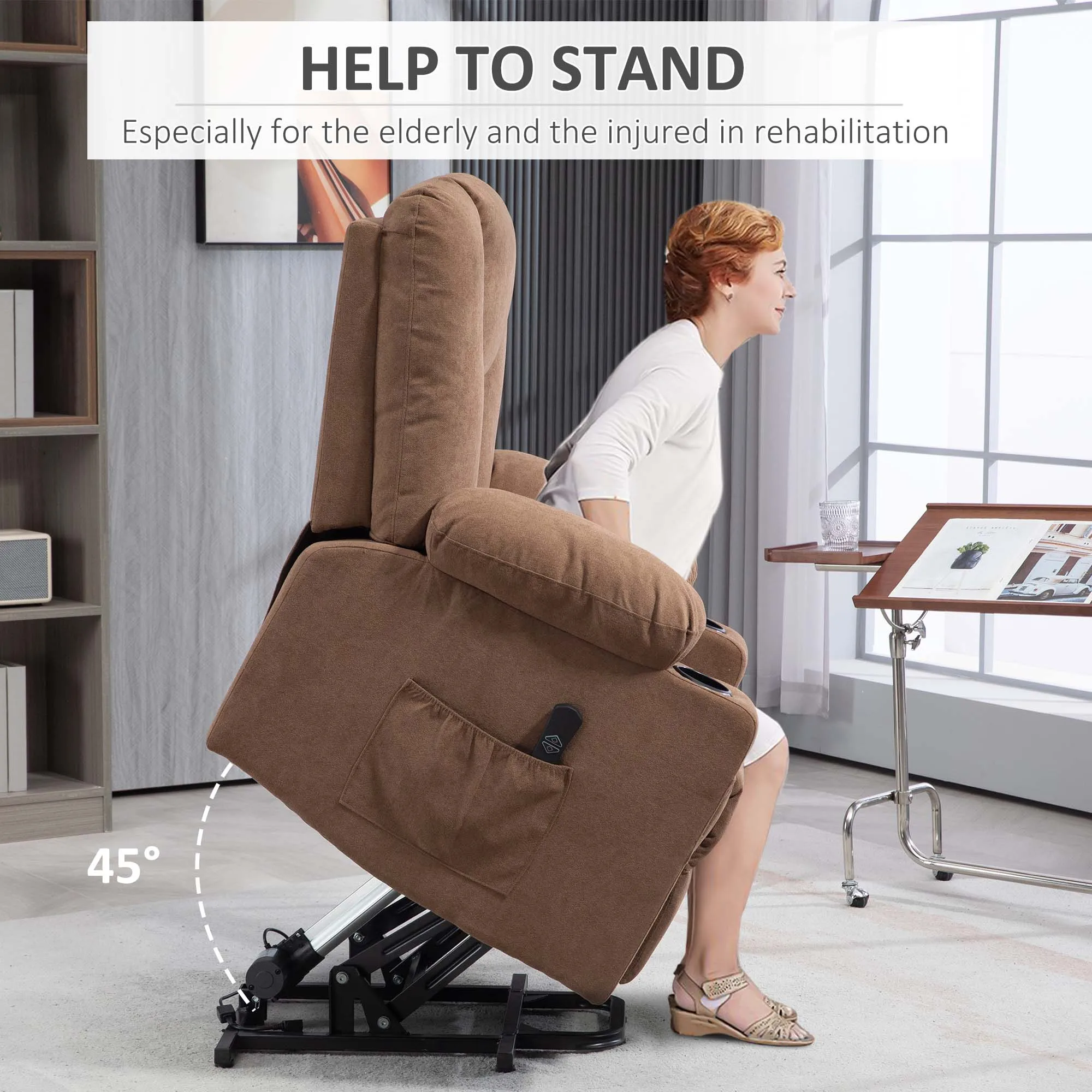 HOMCOM Riser and Recliner Chair w/ Remote, Lift Chair for Elderly