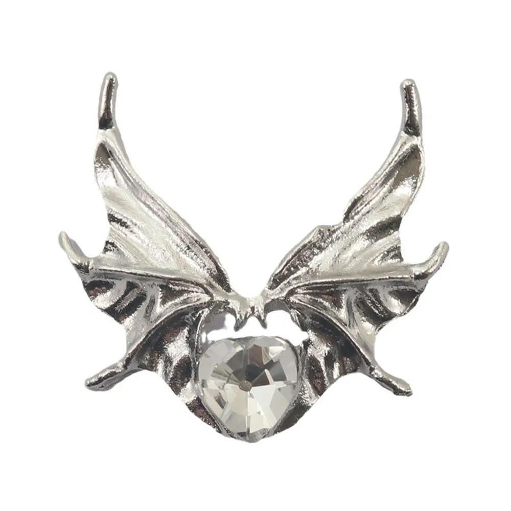 10 Stück Dunkelheit Herz Schmetterling Nagel Charms Legierung 3D Flügel Liebe Nail Art Strass für Maniküre Dekoration Lieferungen Edelsteine Teile