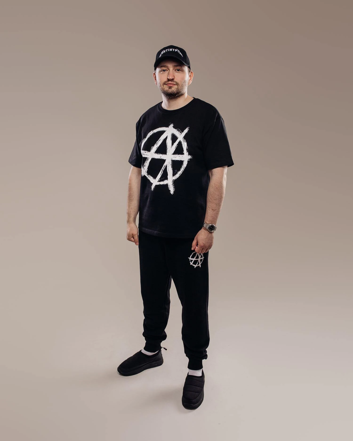 Pantalones Harajuku de gran tamaño para hombre, ropa de calle con estampado gráfico de anarquía, pantalones largos holgados Y2k, ropa Unisex, moda coreana gótica