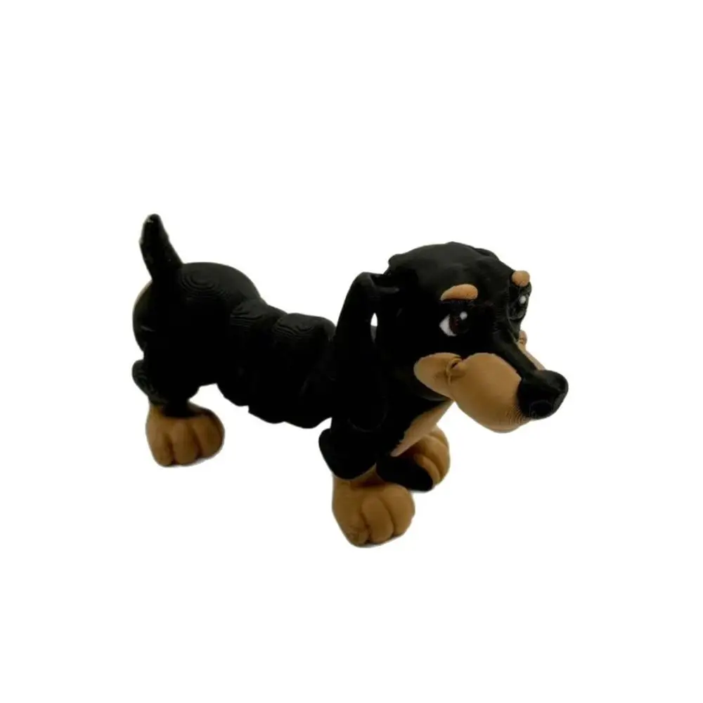 Wielozłączeniowy pies drukowany w 3D, ruchomy pies dachshund z wieloma stawami, rękodzieło, nowatorska figurka symulująca border collie.