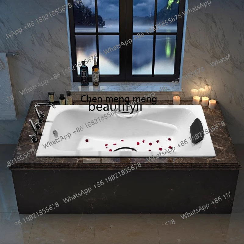 Embedded cast iron ceramic ordinary household 1.4m small bath 1.5/1 6/1.7 meters large enamel bath