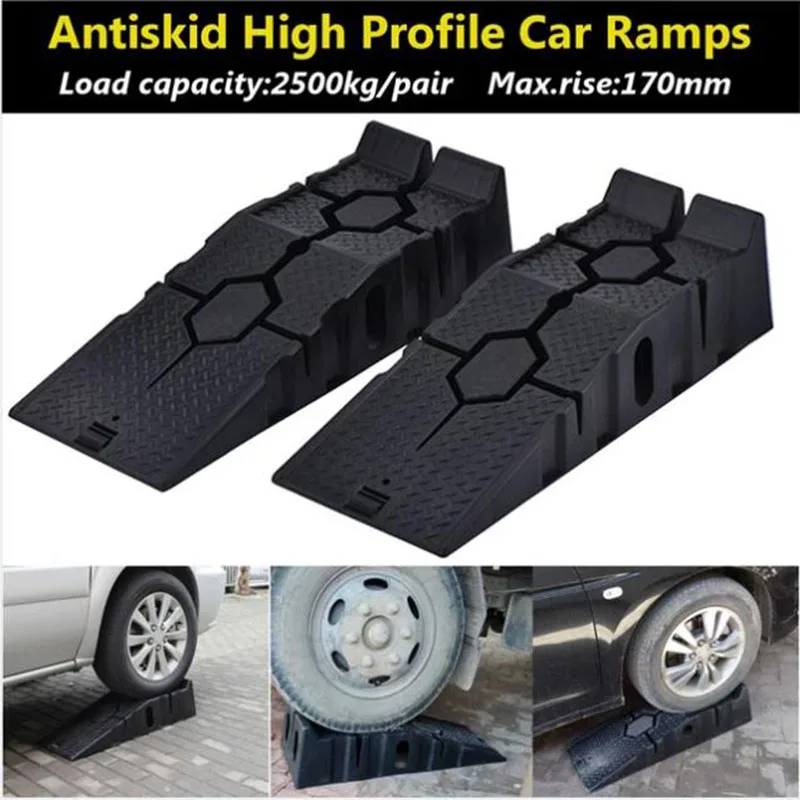 

1Pair Black 2500KG Heavy Duty Car Ramps 900mm Long Antiskid Working Ramp Auto Oil Changing Repair Maintenance Jack Lift Tools