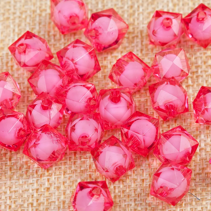 8mm 10mm 12mm Transparent Square Acrylic Faceted Beads In A Bead Jewellery DIY Manual Tissue Box Material