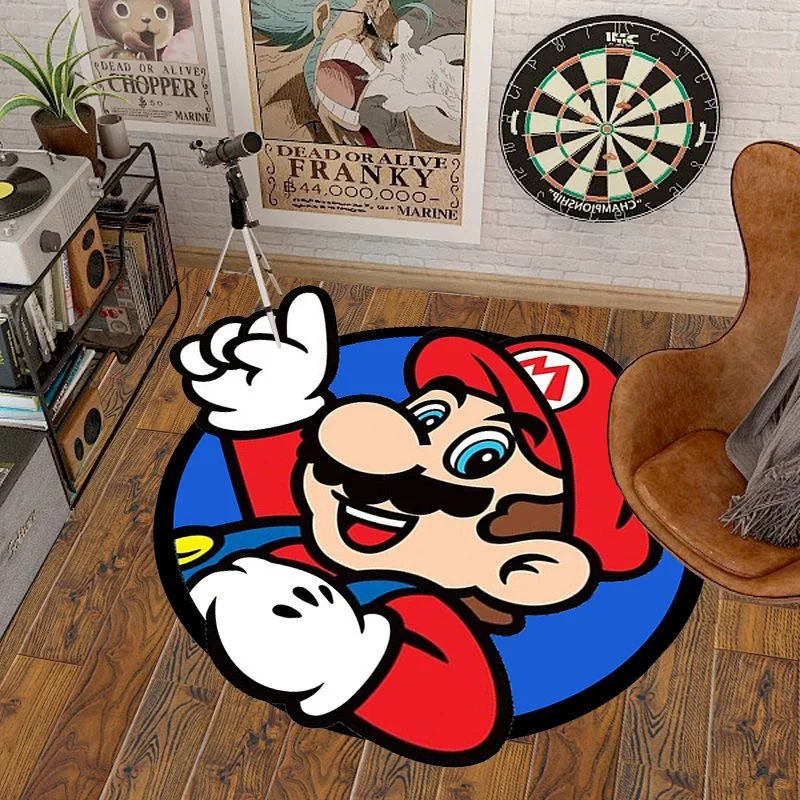 40-140cm Cartoon Game Super Bros Area Carpet Irregular Marioed Luigied Design Rug Lounge Bedroom Bedside Floor Mat Home Decor