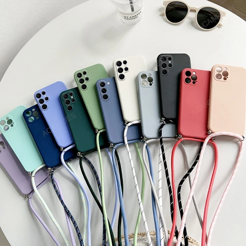 S 25 S25 الترا Crossbody قلادة الحبل السائل غطاء من السيليكون لسامسونج غالاكسي S25 S24 S23 زائد الترا 5G الغطاء الخلفي على S24FE #1