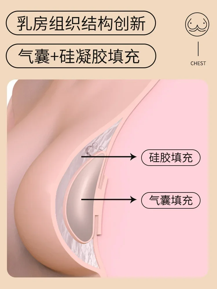 Customizable fake breast simulation silicone male breast implants