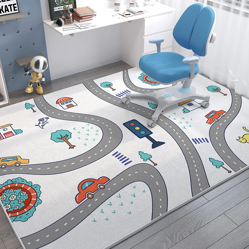 VIKAMA Cartoon Space Man Pattern Carpet New Design - Easy to Clean Living Room Floor Mat Bedroom Side Cushion - Home Decoration