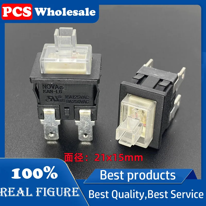 KAN-L6 with lock switch 21*15mm 4-pin self-locking button Water heater vacuum cleaner electric hot pot power button