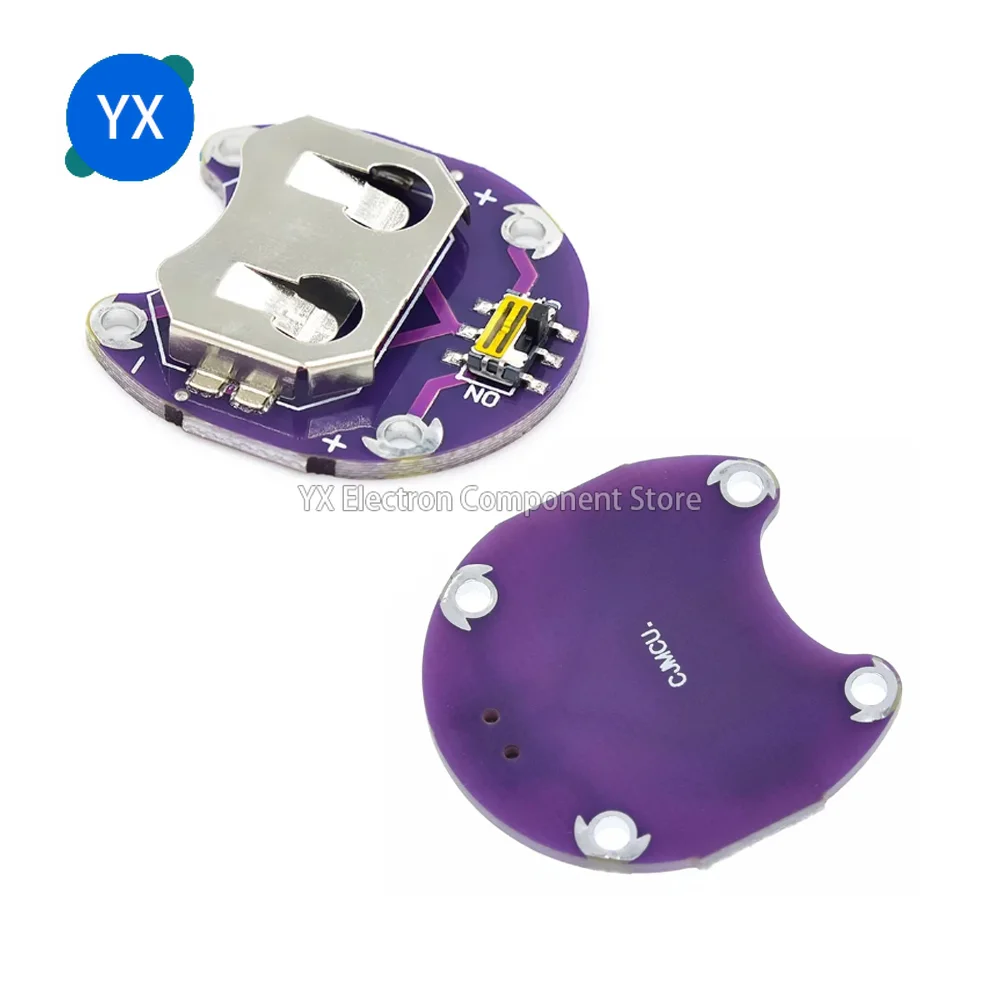 Imagem -03 - Lilypad Coin Cell Battery Holder Módulo Suporte da Bateria com Pequeno Interruptor Deslizante 100 Pcs Cr2032