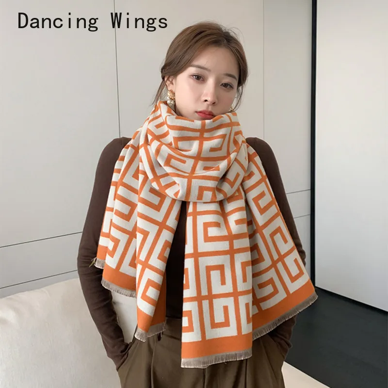 

New Fashion Brand Designer Women Scarf Autumn Warm Imitation cashmere Scarves Long Shawl High Quality Printing Scarfs Female