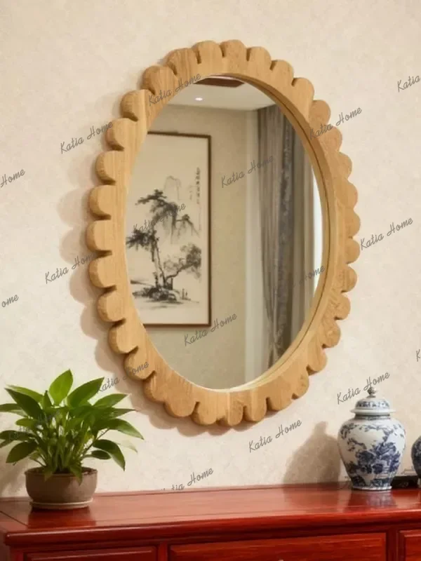 PG European style irregular bathroom mirror, irregular sideboard decorative vintage dress table makeup mirror, dressing mirror